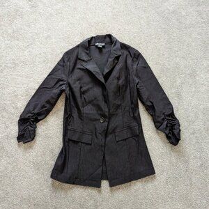 Seductions Black Smocked Sleeve Blazer Size Medium